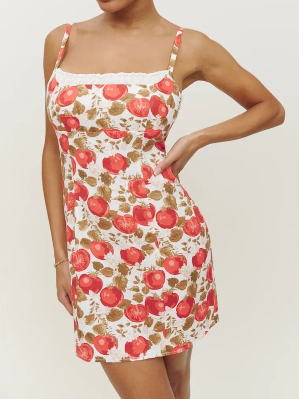 Reformation Aperol Linen Mini Dress Tomatoes 2 Rare